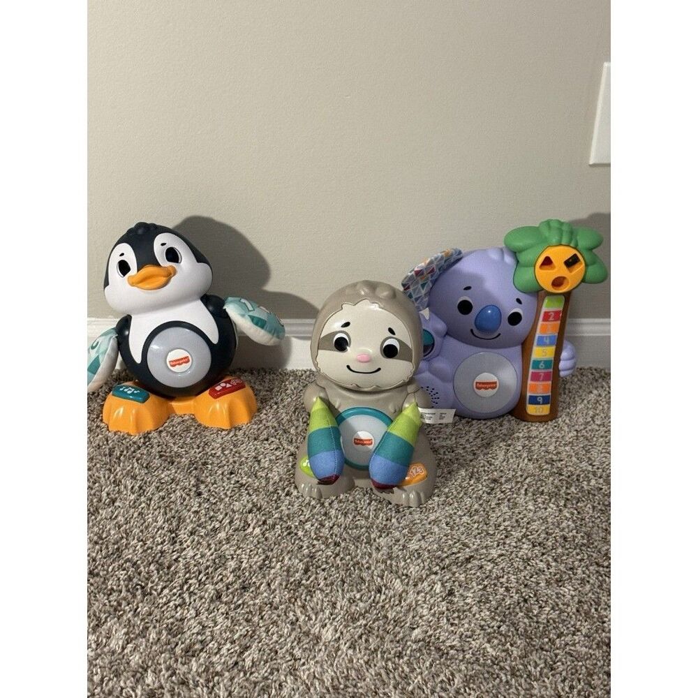 Fisher-Price Linkimals Musical Toys Penguin Sloth Koala Bundle Interactive
